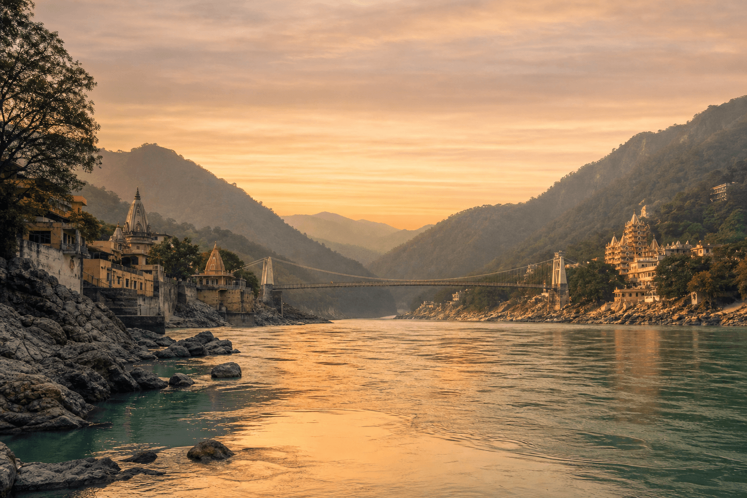 By the river Ganges.